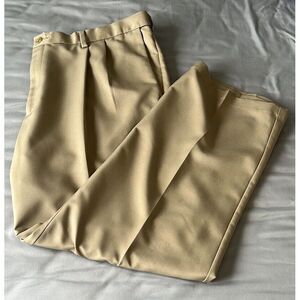 Haggar Mens‎ 42x29 Polyester Tan Straight Leg Khaki Pants